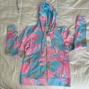 Lilly Pulitzer Blue and Pink Hooded Jacket